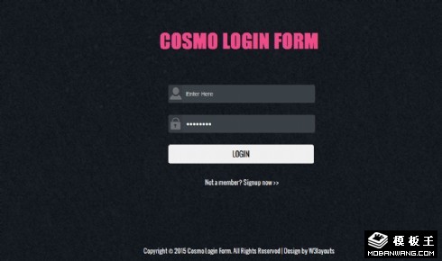黑色纹理登录表单网页模板